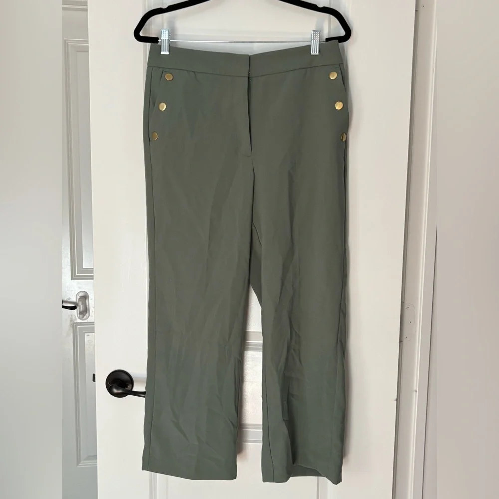 Ann Taylor Olive Green Straight Leg Pants - Picture 1 of 1